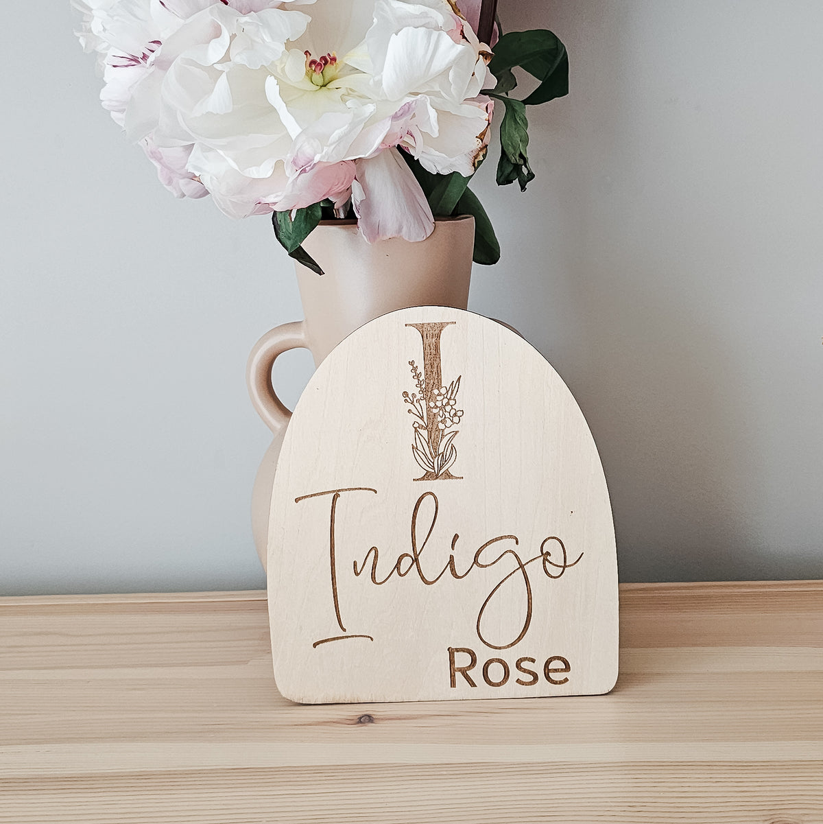 Botanical Letter - Arch Name Plaque