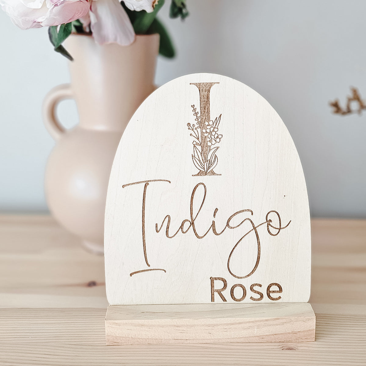 Botanical Letter - Arch Name Plaque
