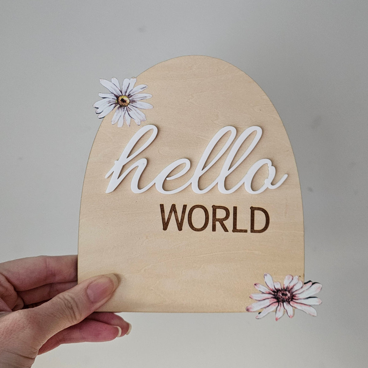 Hello World Daisy Plaque
