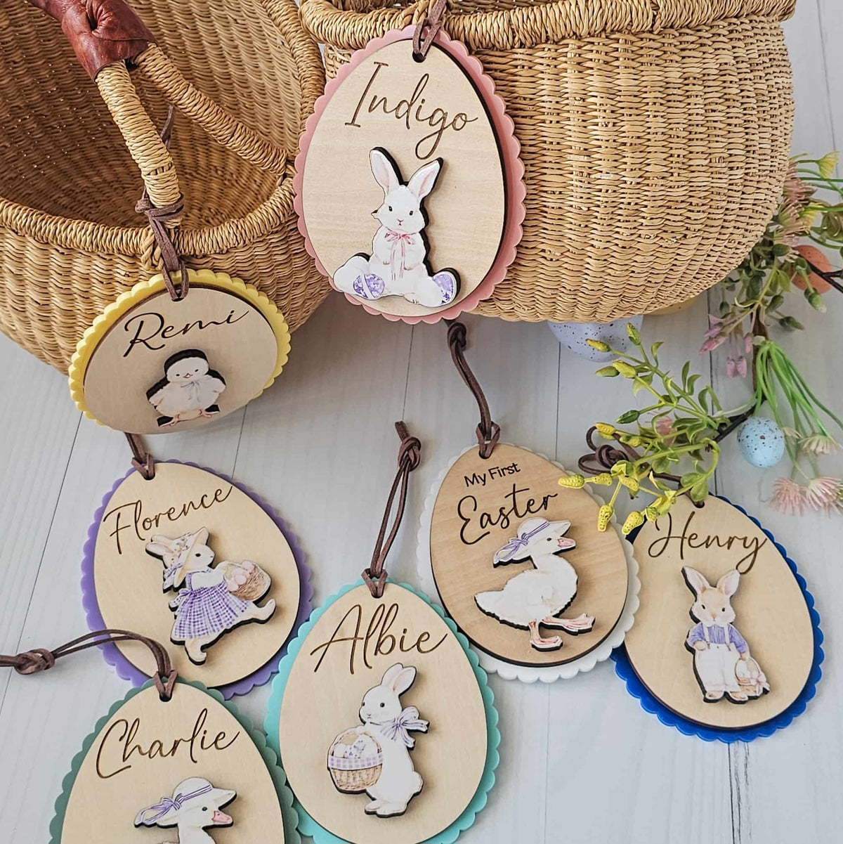 Vintage Meadow Easter Basket tags