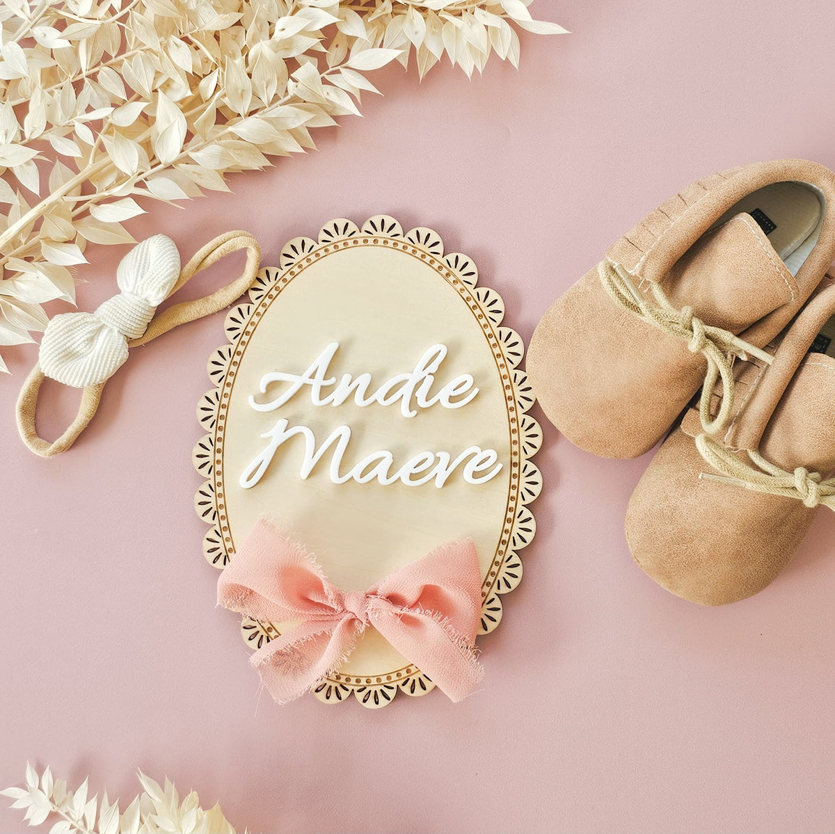 Personalised Vintage Baby Name plaque