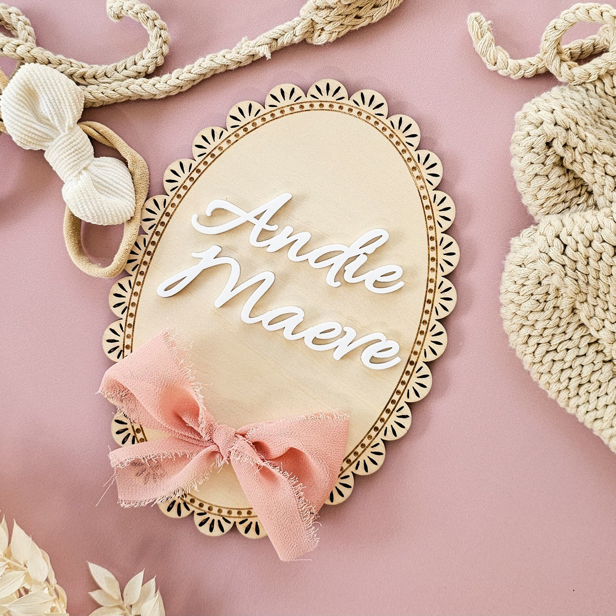 Personalised Vintage Baby Name plaque