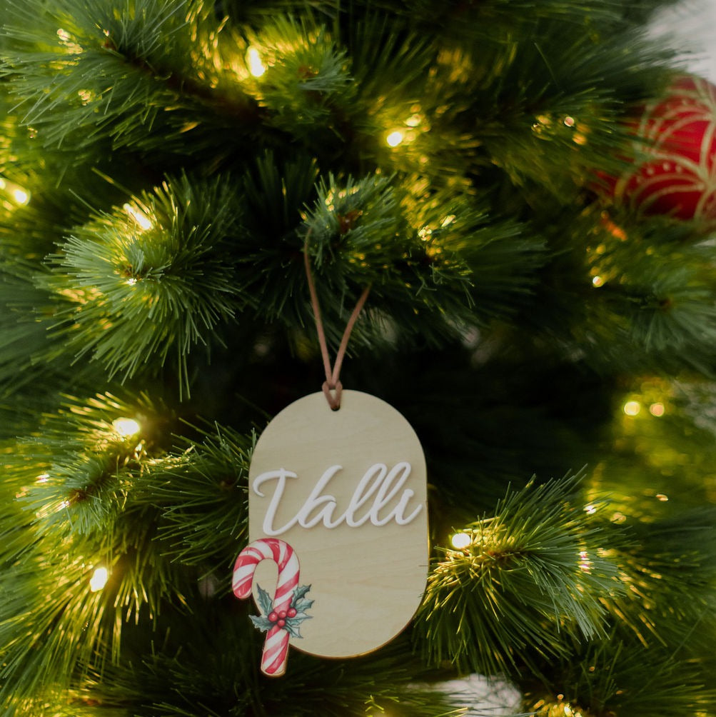 Candy Cane watercolour Decoration