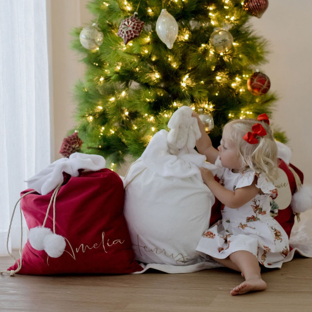 Velvet Santa Sacks (various colours) with Vinyl personalisation