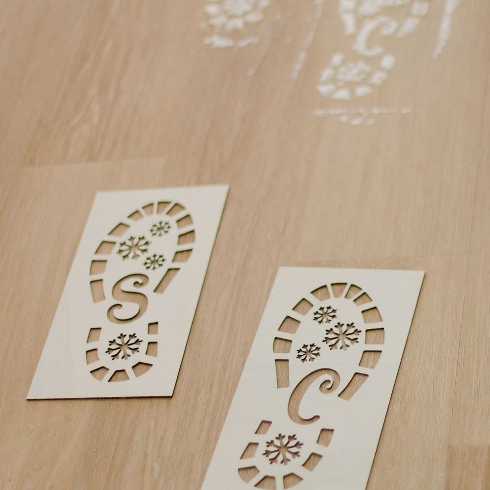 Santa Footprints Stencils
