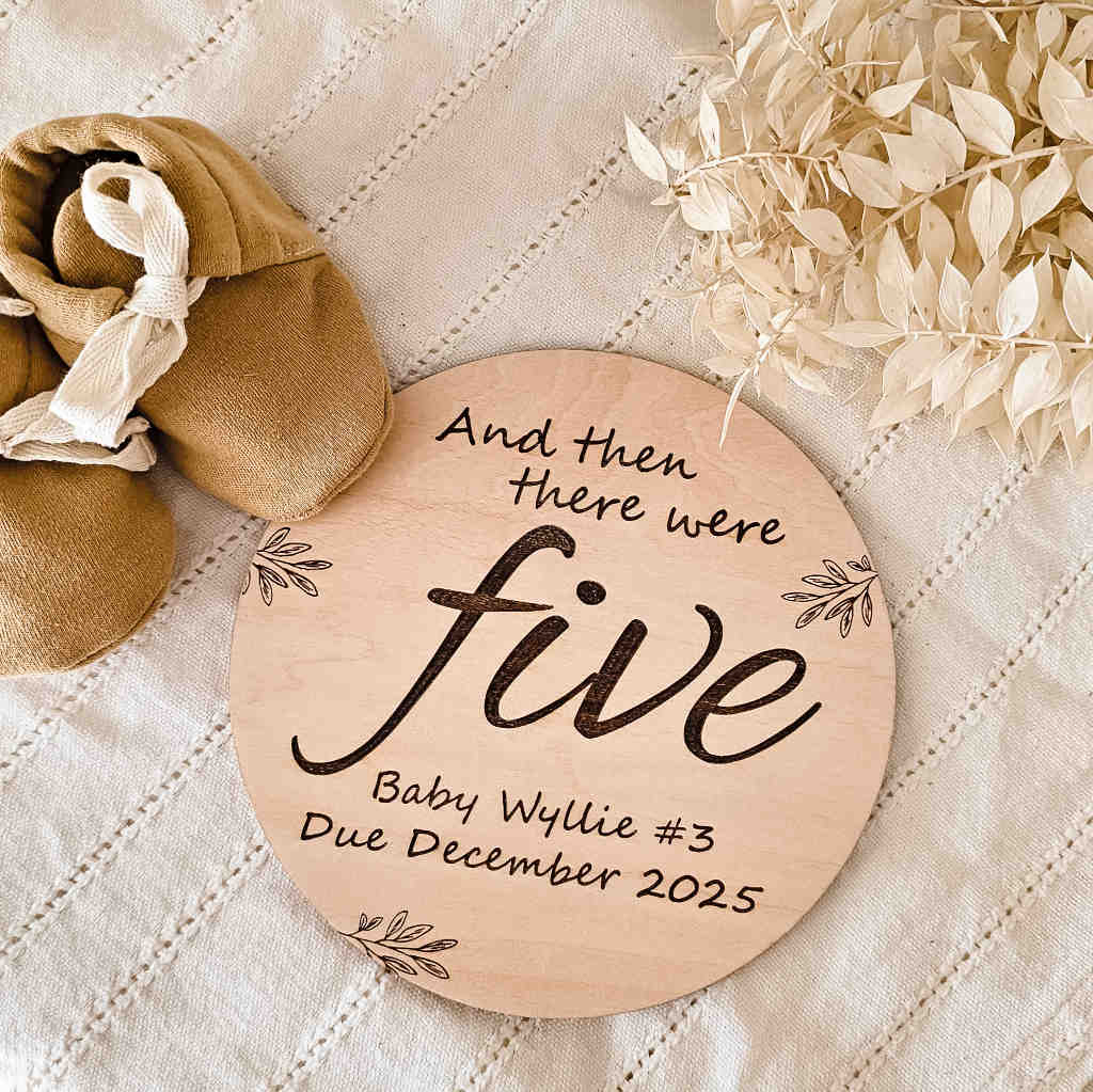 &#39;And then there were&#39; Pregnancy Announcement plaque