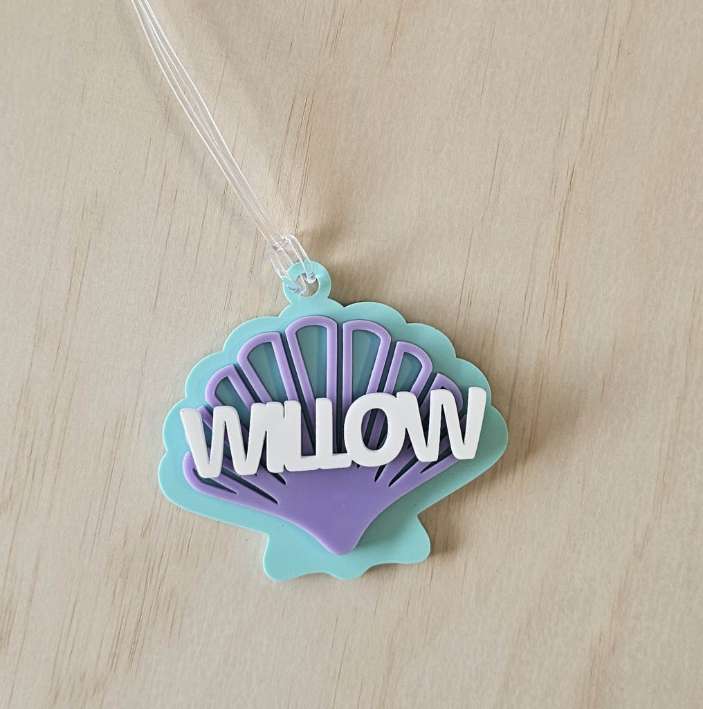 Acrylic Seashell Bag Tag