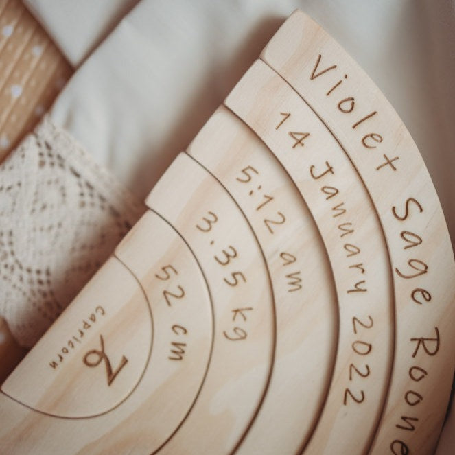 Birth Rainbow &amp; Heritage Blanket Bundle (Beige)