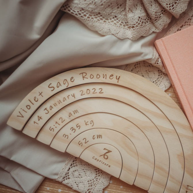 Birth Rainbow &amp; Heritage Blanket Bundle (Beige)