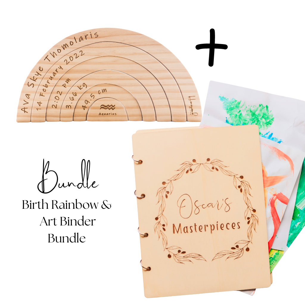 Birth Rainbow &amp; Art Binder Bundle