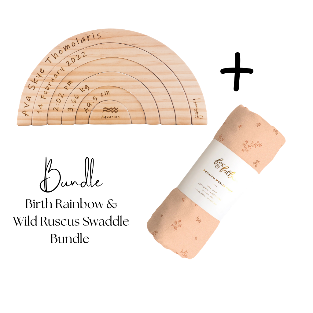 Birth Rainbow &amp; Wild Ruscus Swaddle