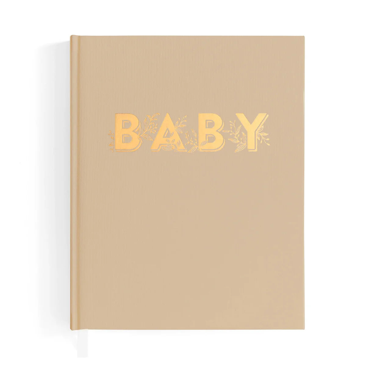 Brown baby journal with gold lettering