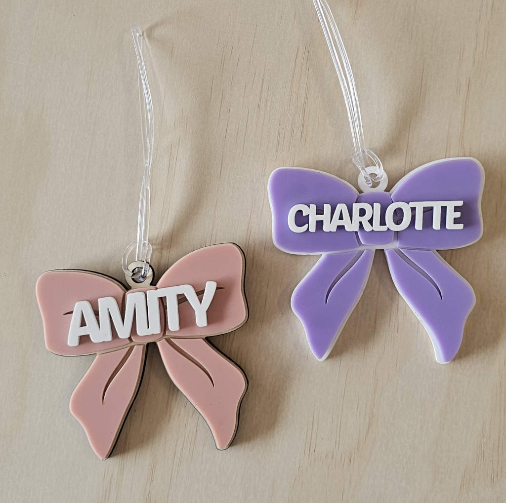 Acrylic Bow Bag Tag