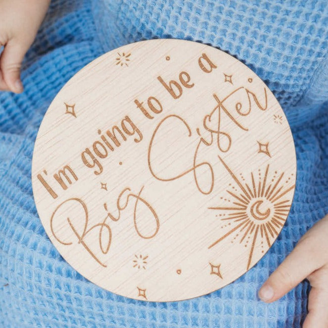 Celestial announcement plaque - Big Sister/Brother Pregnancy announcement