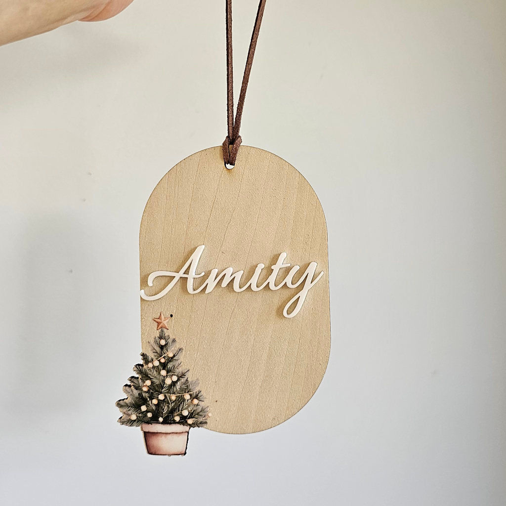 Christmas Tree watercolour Decoration