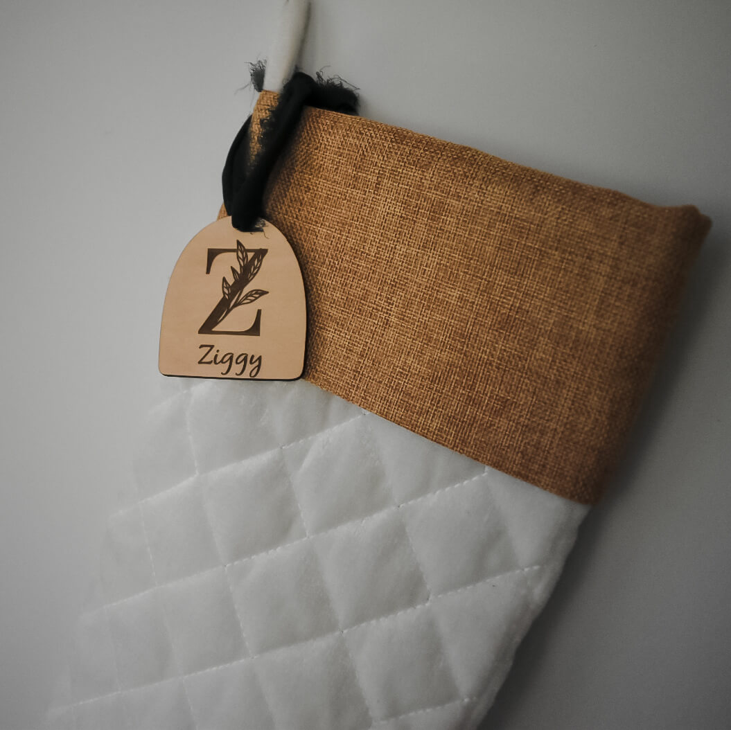 White Quilted Velvet Christmas Stocking 2023 variety