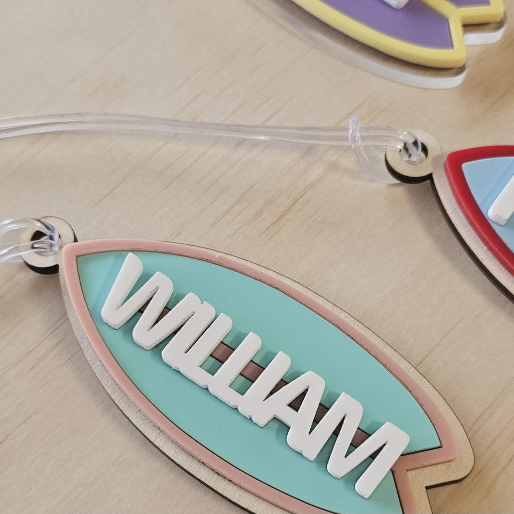 Acrylic Surfboard Bag Tag