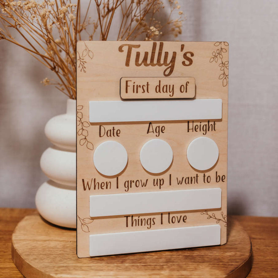 First/Last day of School board