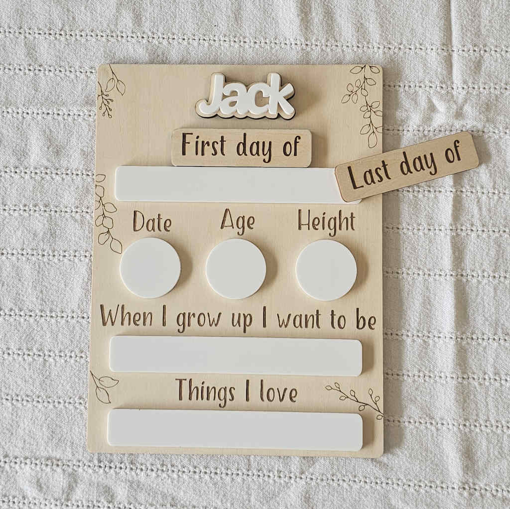 First/Last day of School board - Botanicals