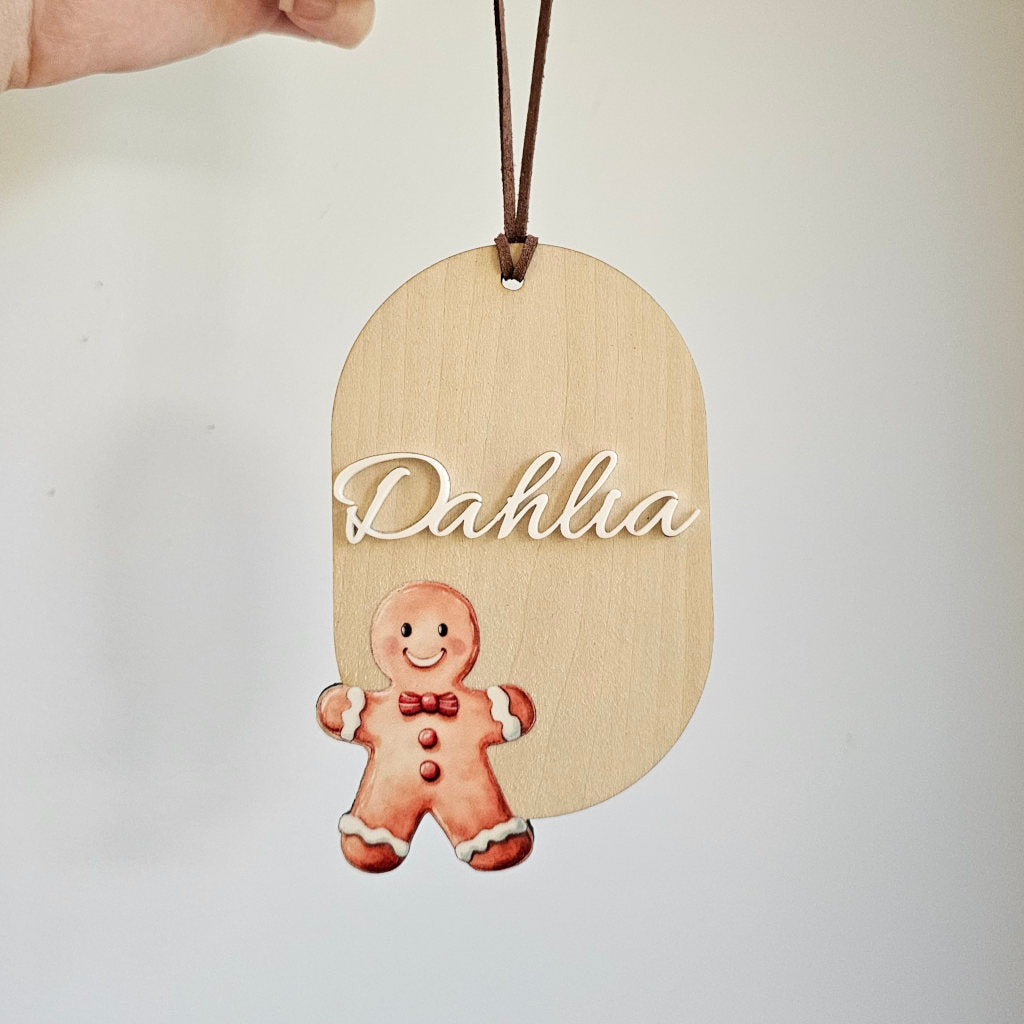 Gingerbread Man watercolour Decoration