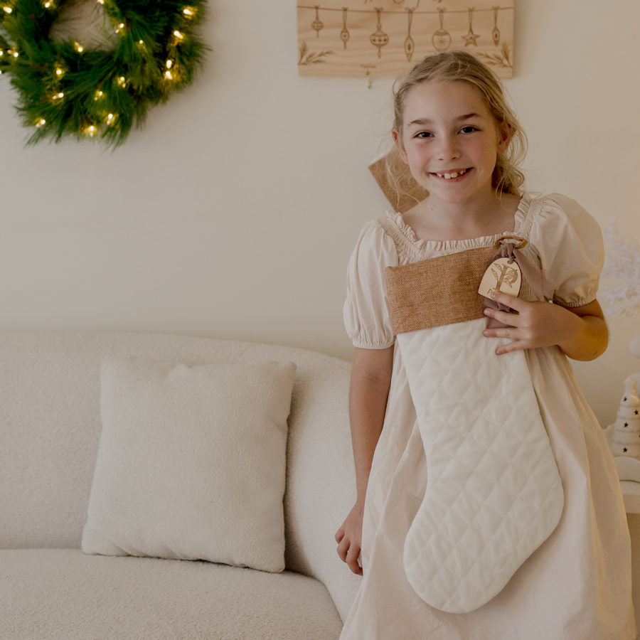 White Quilted Velvet Christmas Stocking 2023 variety