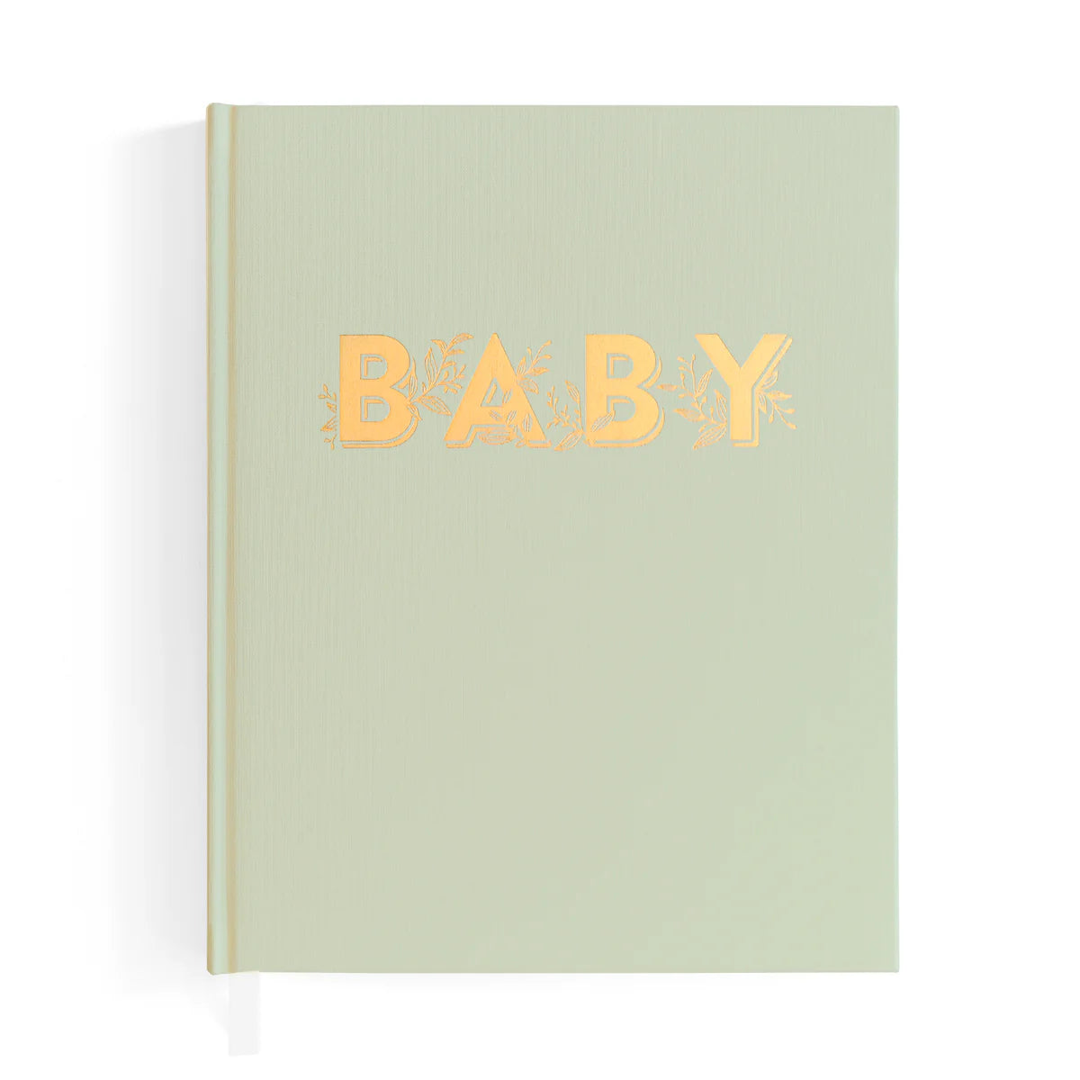 Green baby Jounral_Gold Foiled lettering with 'baby'
