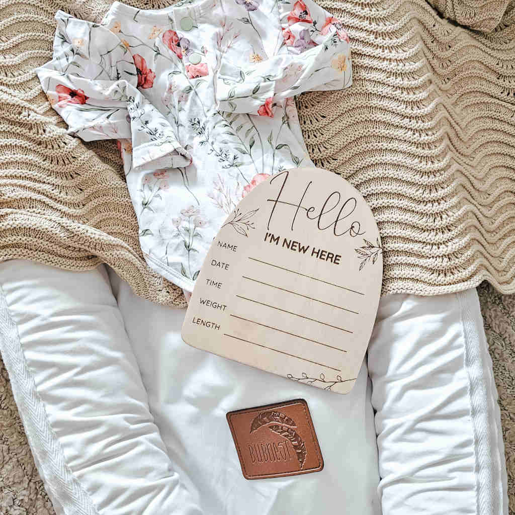 Hello baby plaque - Fill in birth details