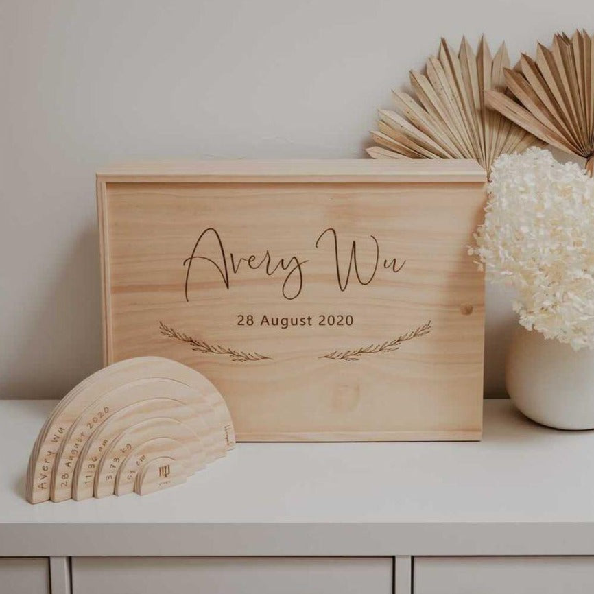 Birth Rainbow &amp; Extra Large Keepsake Box Bundle
