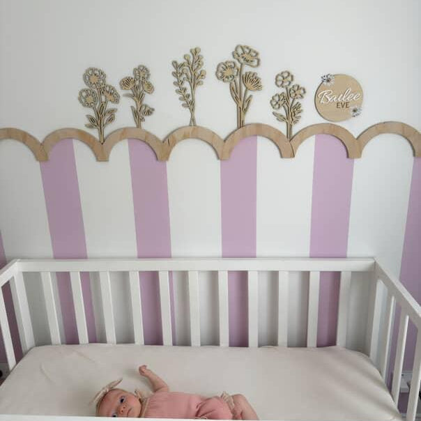 Wooden Wildflower wall set