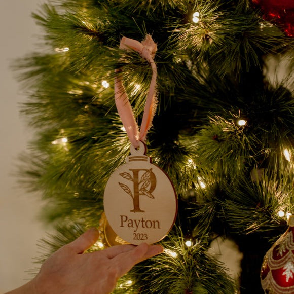 Leafy Letter Bauble Decoration