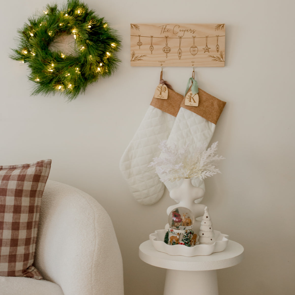 White Quilted Velvet Christmas Stocking 2023 variety