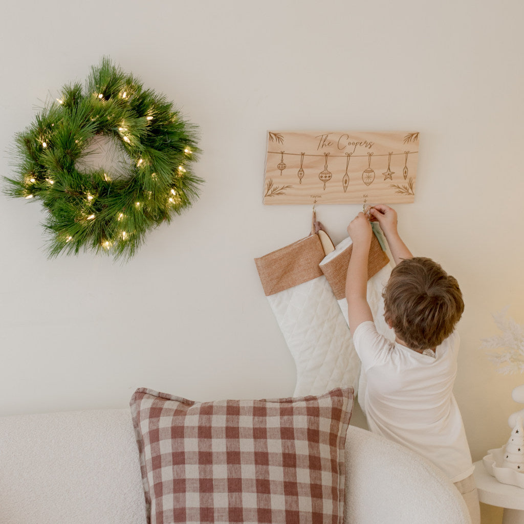 White Quilted Christmas Stocking