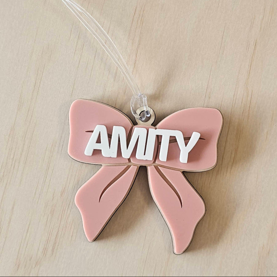 Acrylic Bow Bag Tag