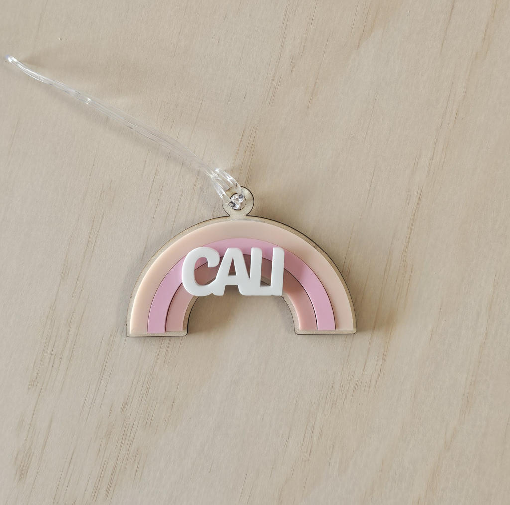 Acrylic Rainbow Bag Tag