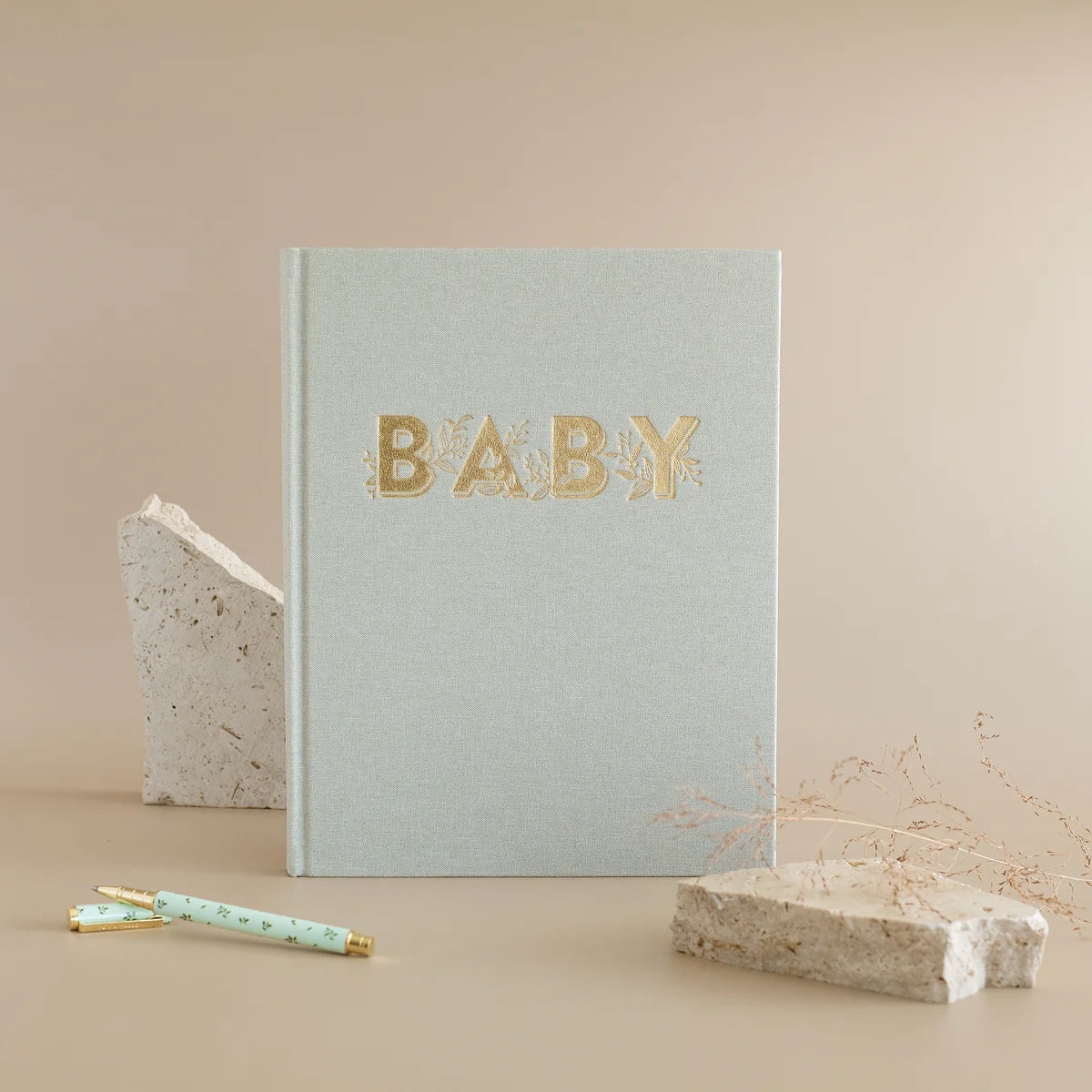 Fox and Fallow Pistachio Green Baby Journal. Australian Baby Book. Honeycomb Living
