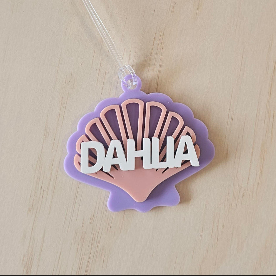 Acrylic Seashell Bag Tag