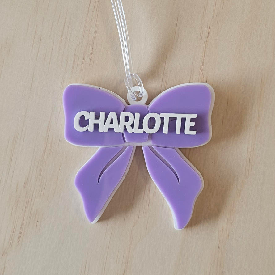Acrylic Bow Bag Tag