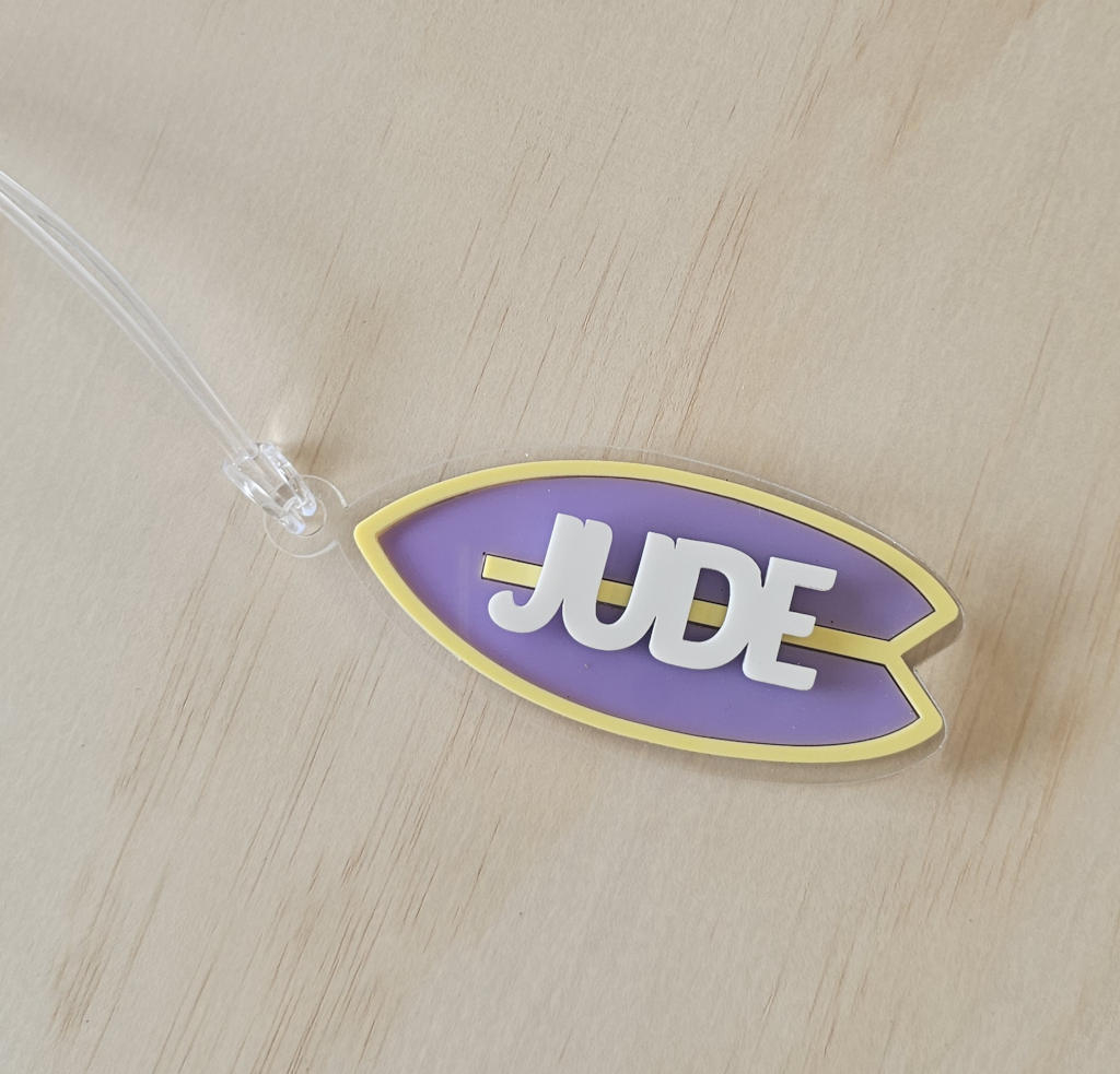 Acrylic Surfboard Bag Tag