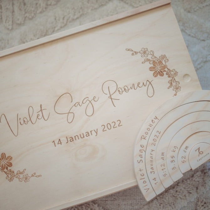 Birth Rainbow &amp; Large Keepsake Box Bundle