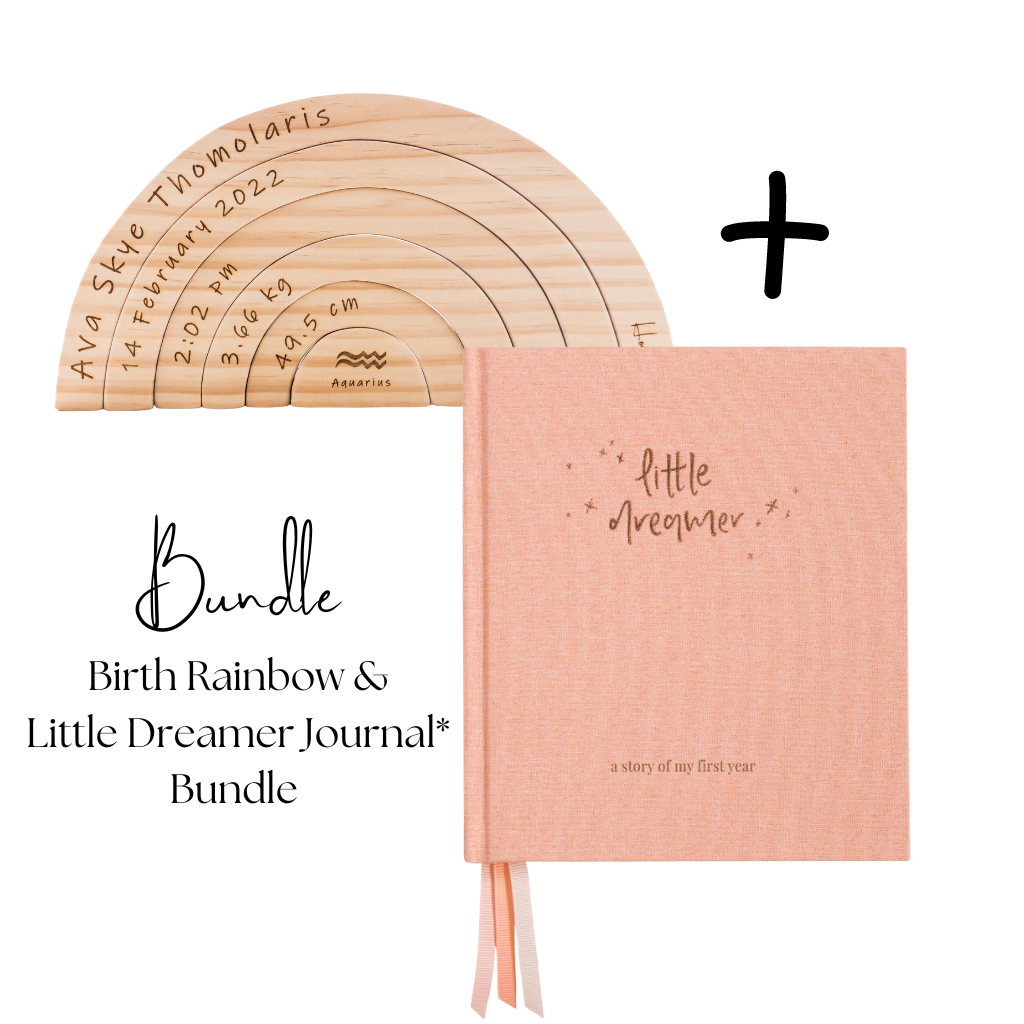 Birth Rainbow &amp; Little Dreamer Journal Bundle (Petal)