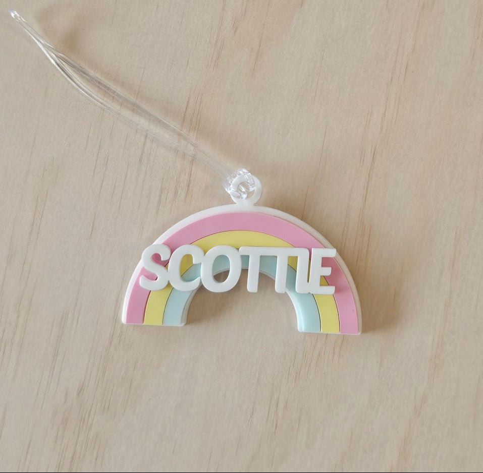Acrylic Rainbow Bag Tag