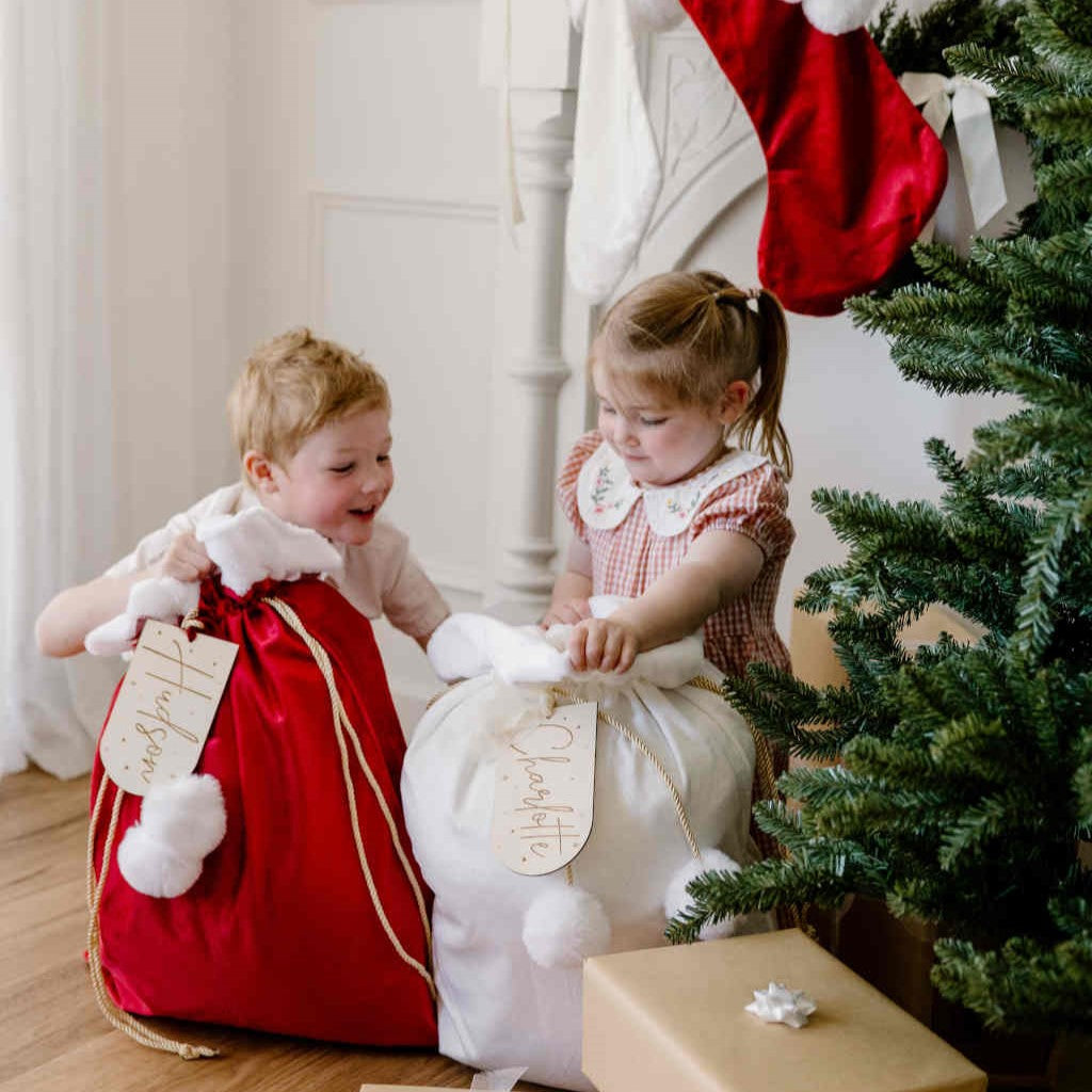 Velvet Santa Sacks (various colours) with Vinyl personalisation