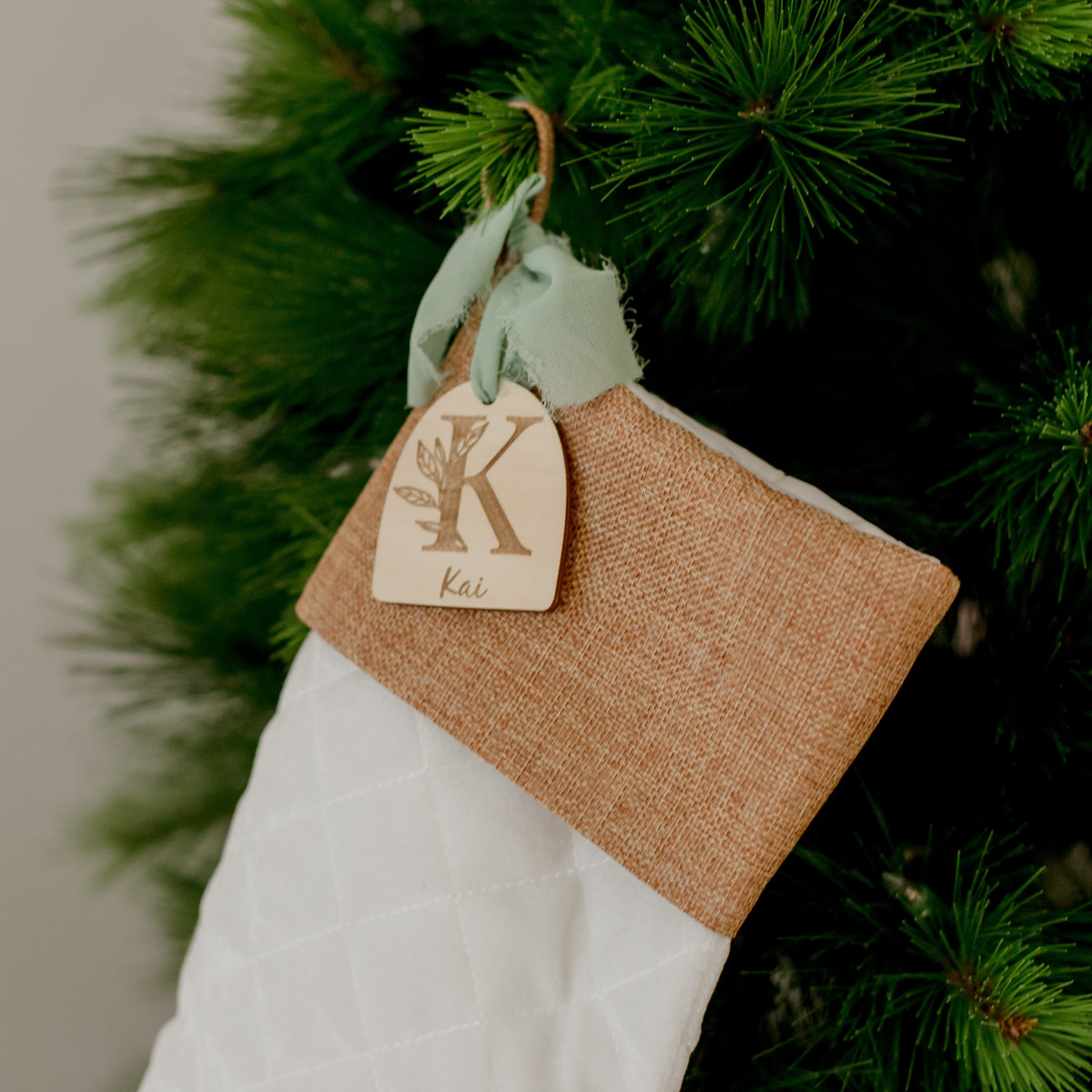 White Quilted Velvet Christmas Stocking 2023 variety