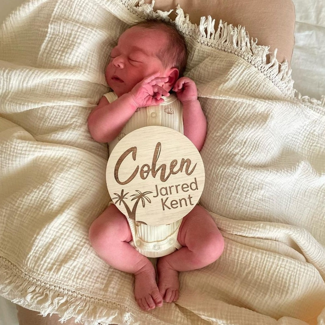 Palm Tree - Round Name Plaque