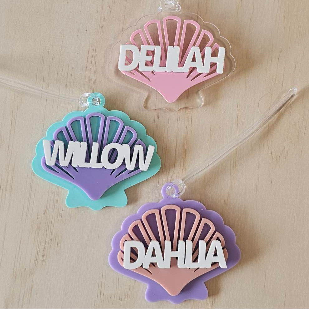 Acrylic Seashell Bag Tag