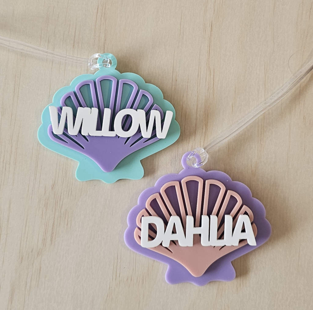 Acrylic Seashell Bag Tag