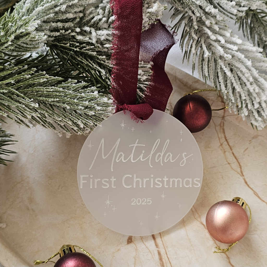 Frosted First Christmas Decoration