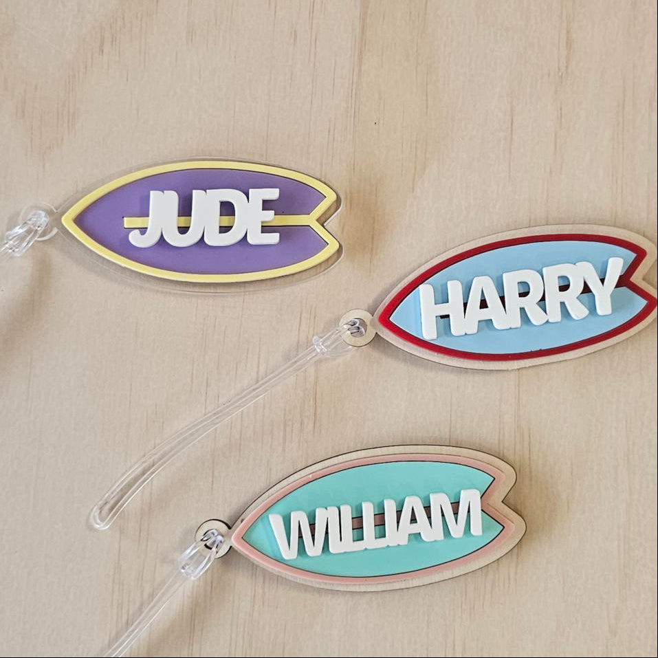 Acrylic Surfboard Bag Tag