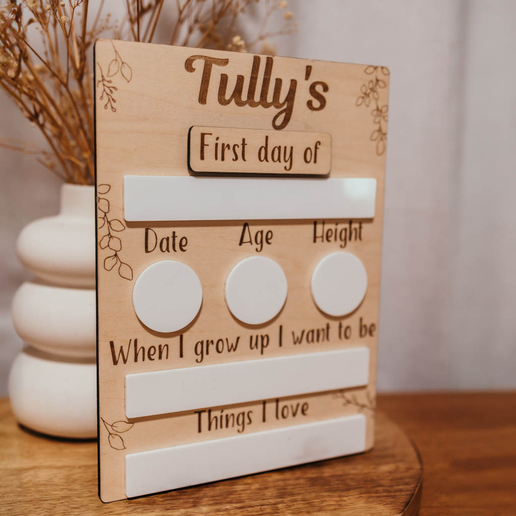 First/Last day of School board