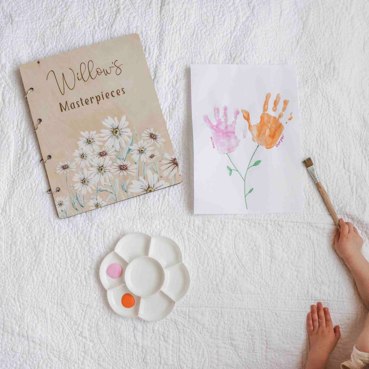 Willow's Masterpieces Wild Daisy art binder — personalised children's artwork keepsake Australia